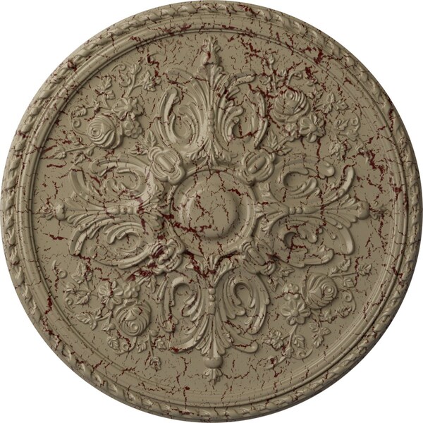Ekena Millwork Bradford Ceiling Medallion (Fits Canopies up to 6 5/8"), 32 5/8"OD x 2"P, Gobi Desert Crackle CM32BRGDC - main
